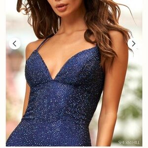 Sherri Hill Midnight Blue Embellished Gown
